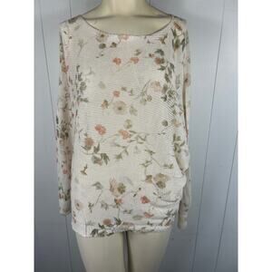 Anna Melani lightweight Dolman sleeve floral sweater made in Italy size M